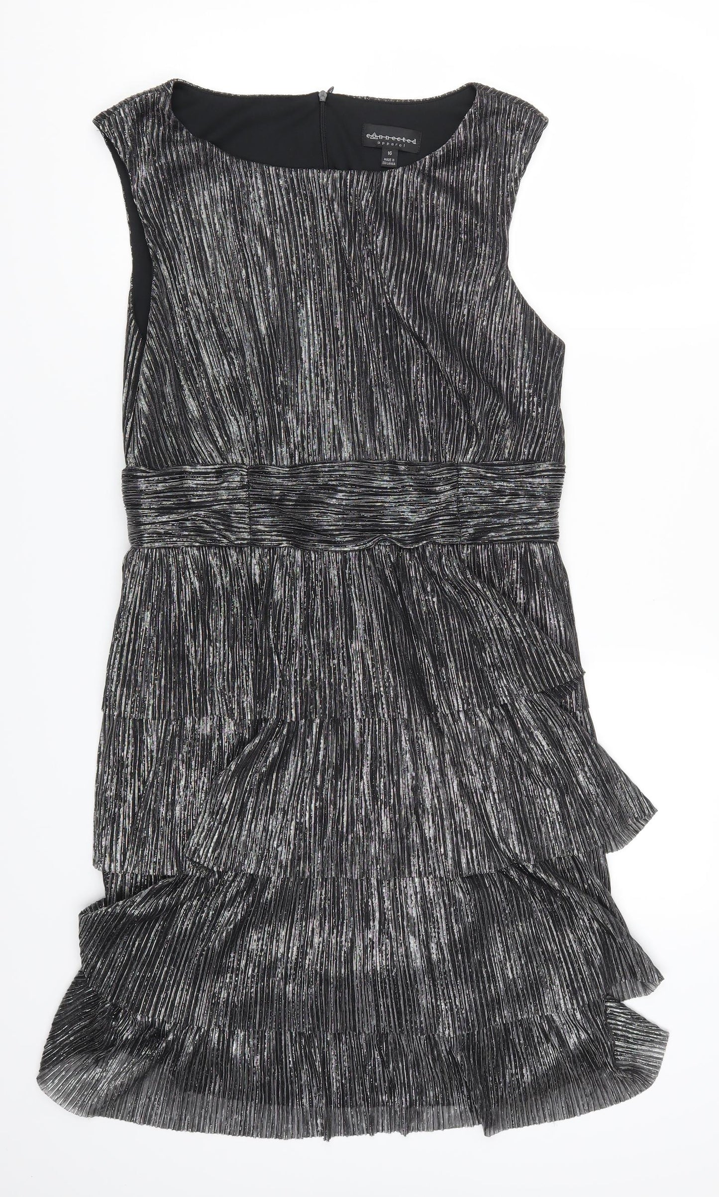 Connected Womens Silver   Tank Dress  Size 16
