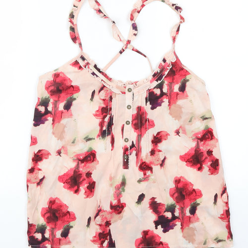 La Redoute Womens Pink Floral  Basic Tank Size 10