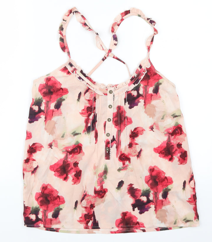 La Redoute Womens Pink Floral Basic Tank Size 10