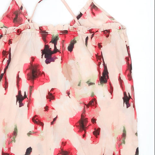 La Redoute Womens Pink Floral  Basic Tank Size 10
