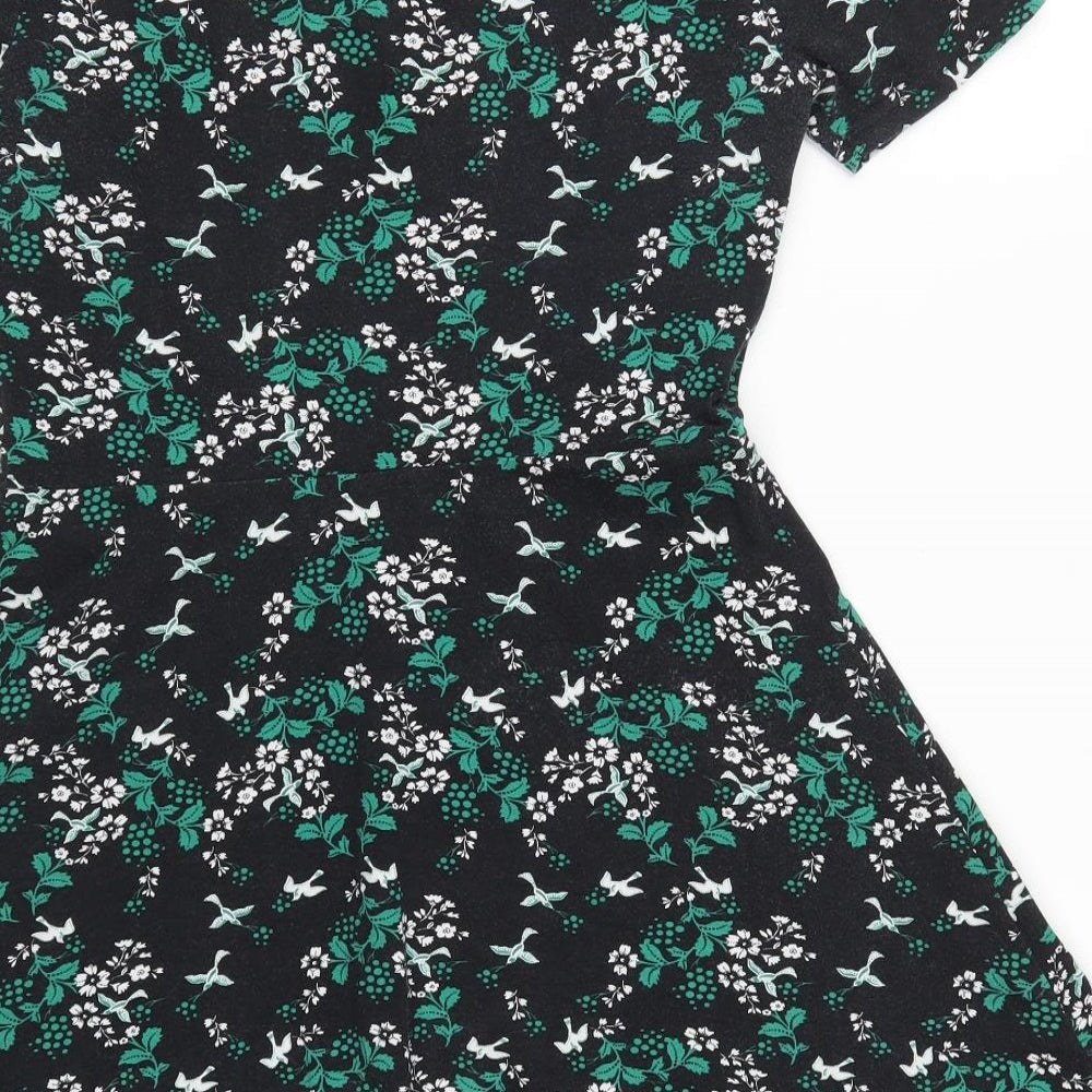 Red Herring Womens Green Floral  Skater Dress  Size 10
