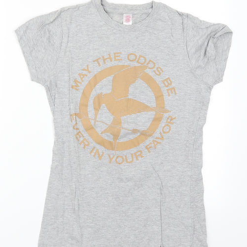 Anvil Womens Grey   Basic T-Shirt Size M  - May The Odds Be Ever In Your Favour Hunger Games