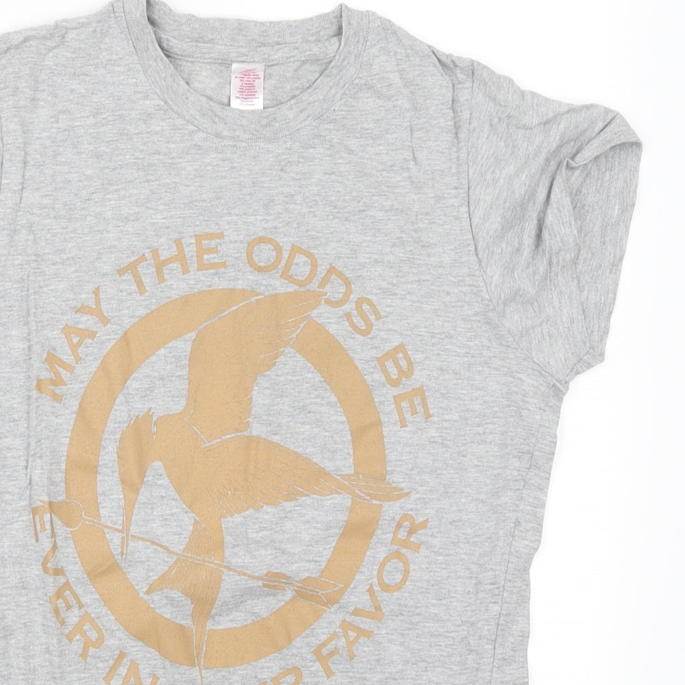 Anvil Womens Grey   Basic T-Shirt Size M  - May The Odds Be Ever In Your Favour Hunger Games