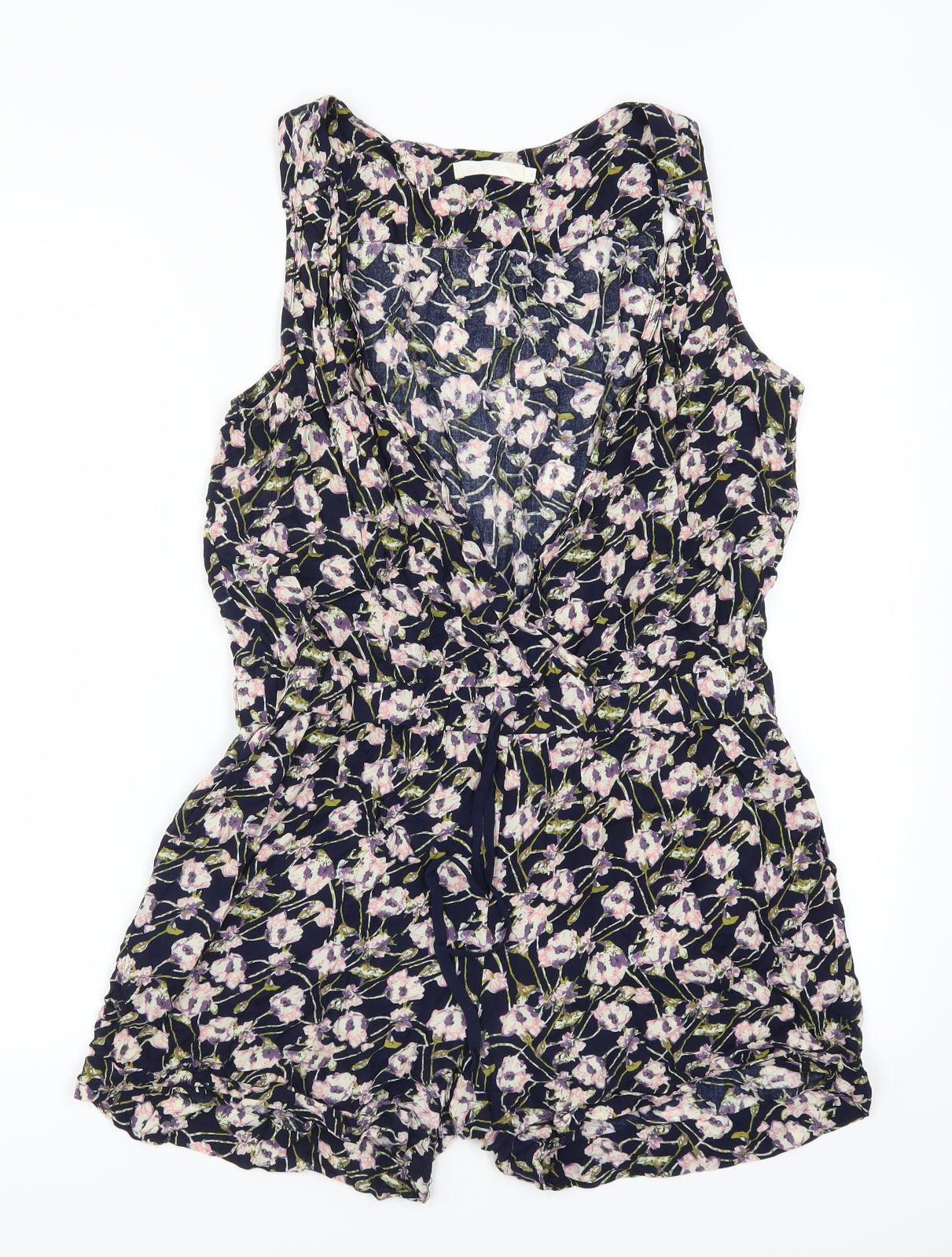 See U Soon Womens Blue Floral  Playsuit One-Piece Size L L3 in