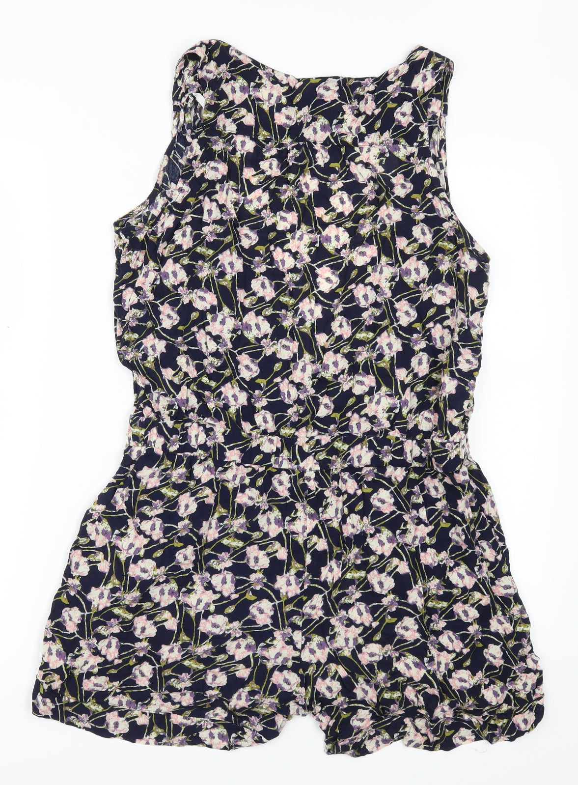 See U Soon Womens Blue Floral  Playsuit One-Piece Size L L3 in