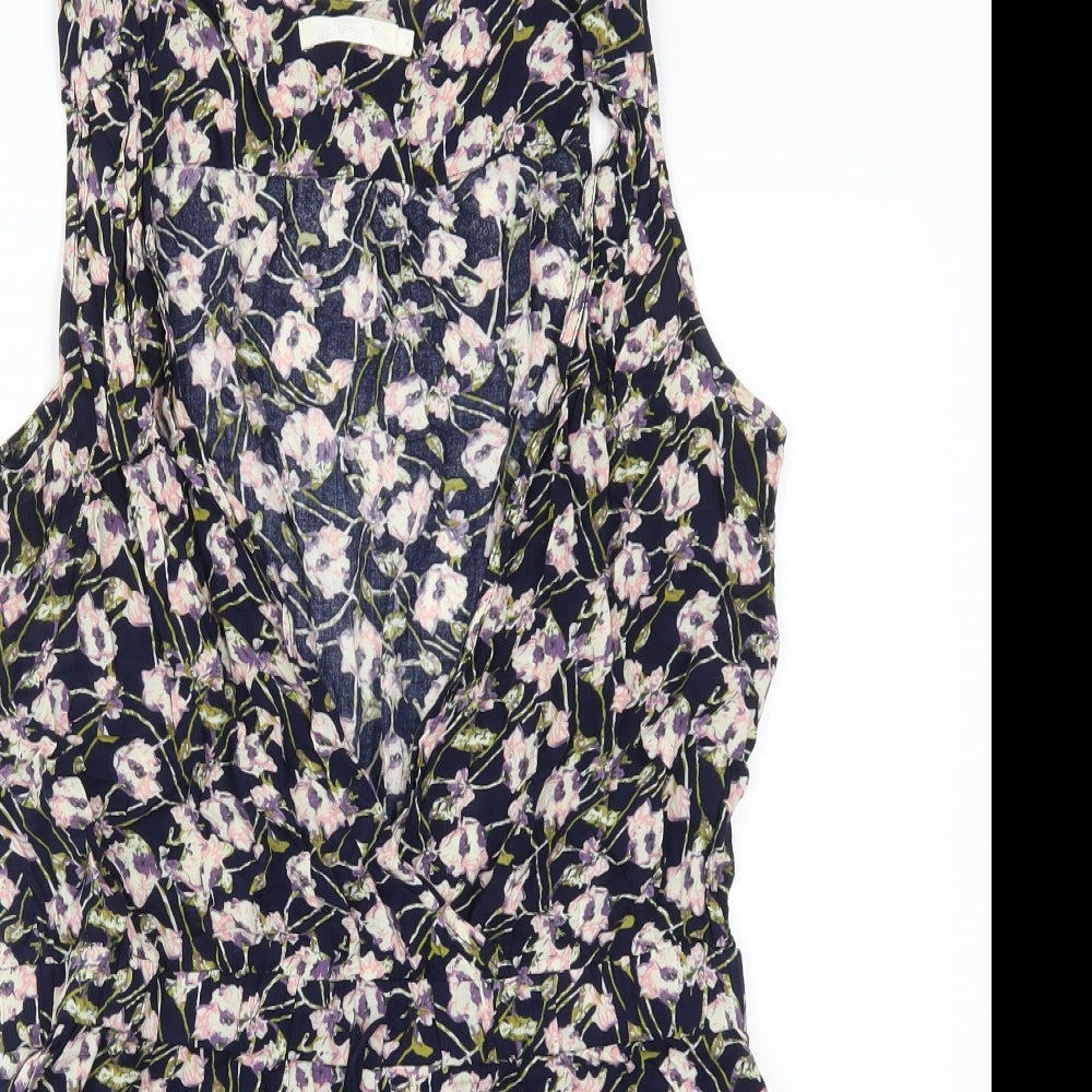 See U Soon Womens Blue Floral  Playsuit One-Piece Size L L3 in