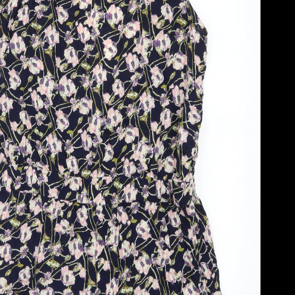 See U Soon Womens Blue Floral  Playsuit One-Piece Size L L3 in
