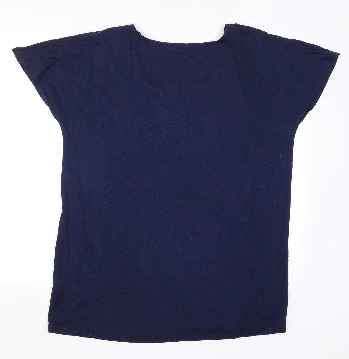 So Fabulous Womens Blue Polka Dot  Basic T-Shirt Size 16