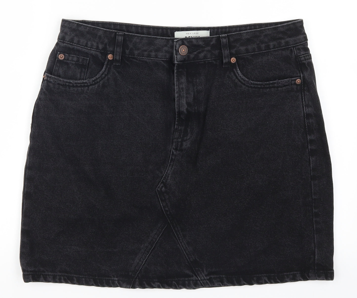 New Look Womens Black  Denim A-Line Skirt Size 14