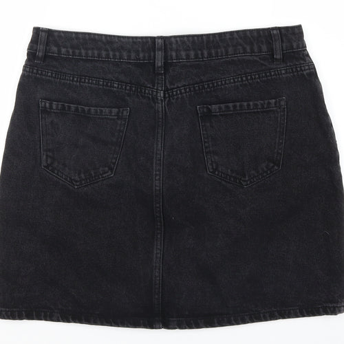 New Look Womens Black  Denim A-Line Skirt Size 14