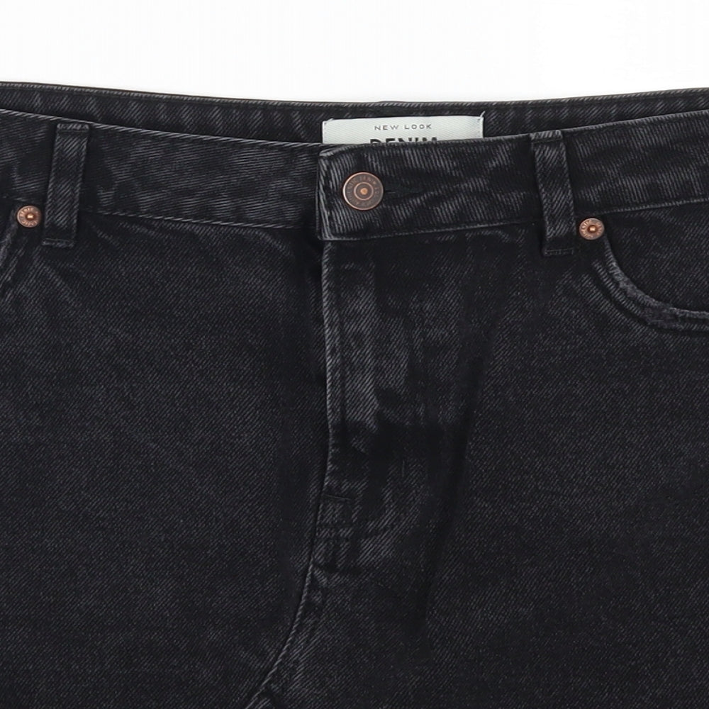 New Look Womens Black  Denim A-Line Skirt Size 14