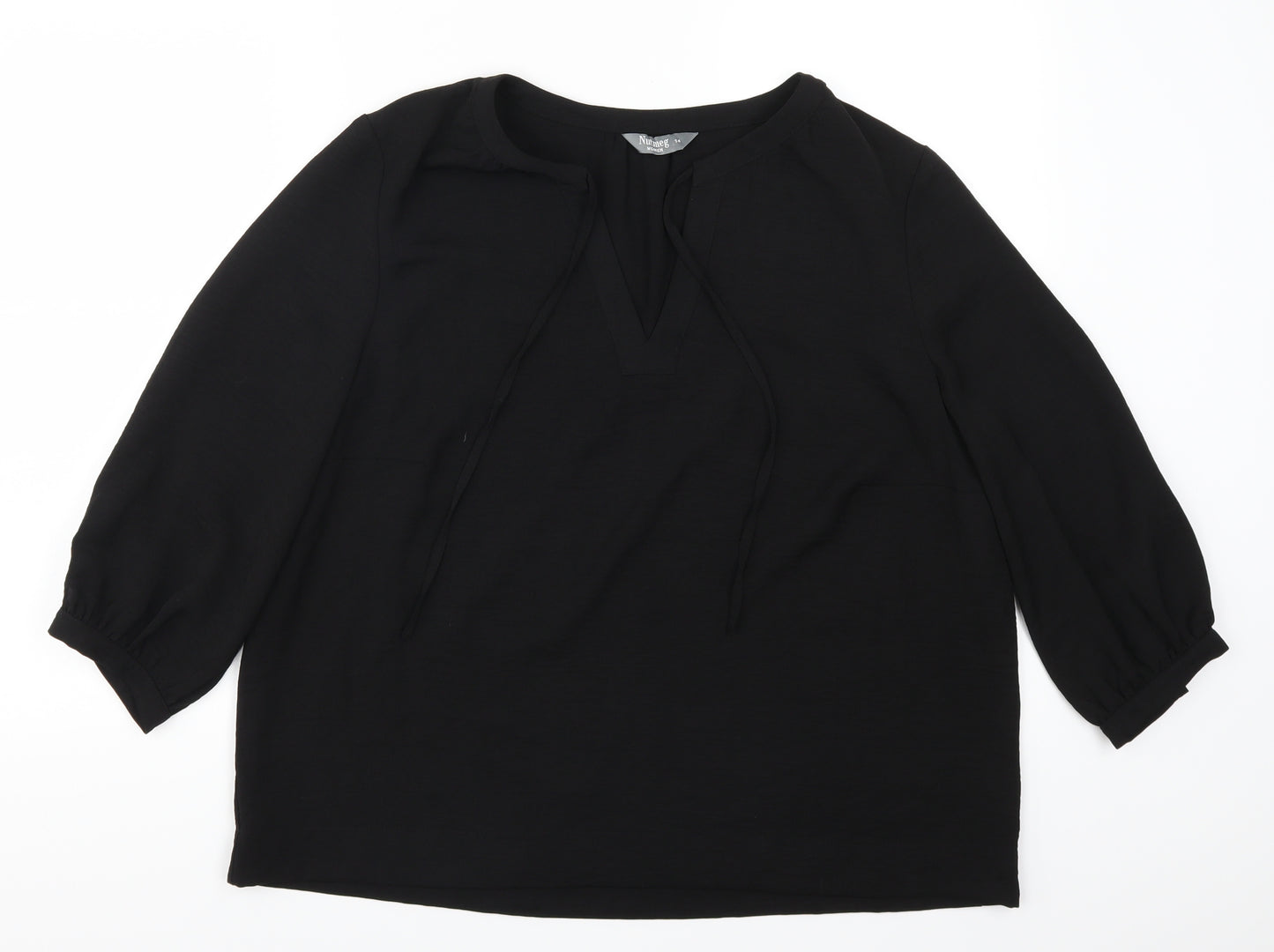 Nutmeg Womens Black   Basic Blouse Size 14
