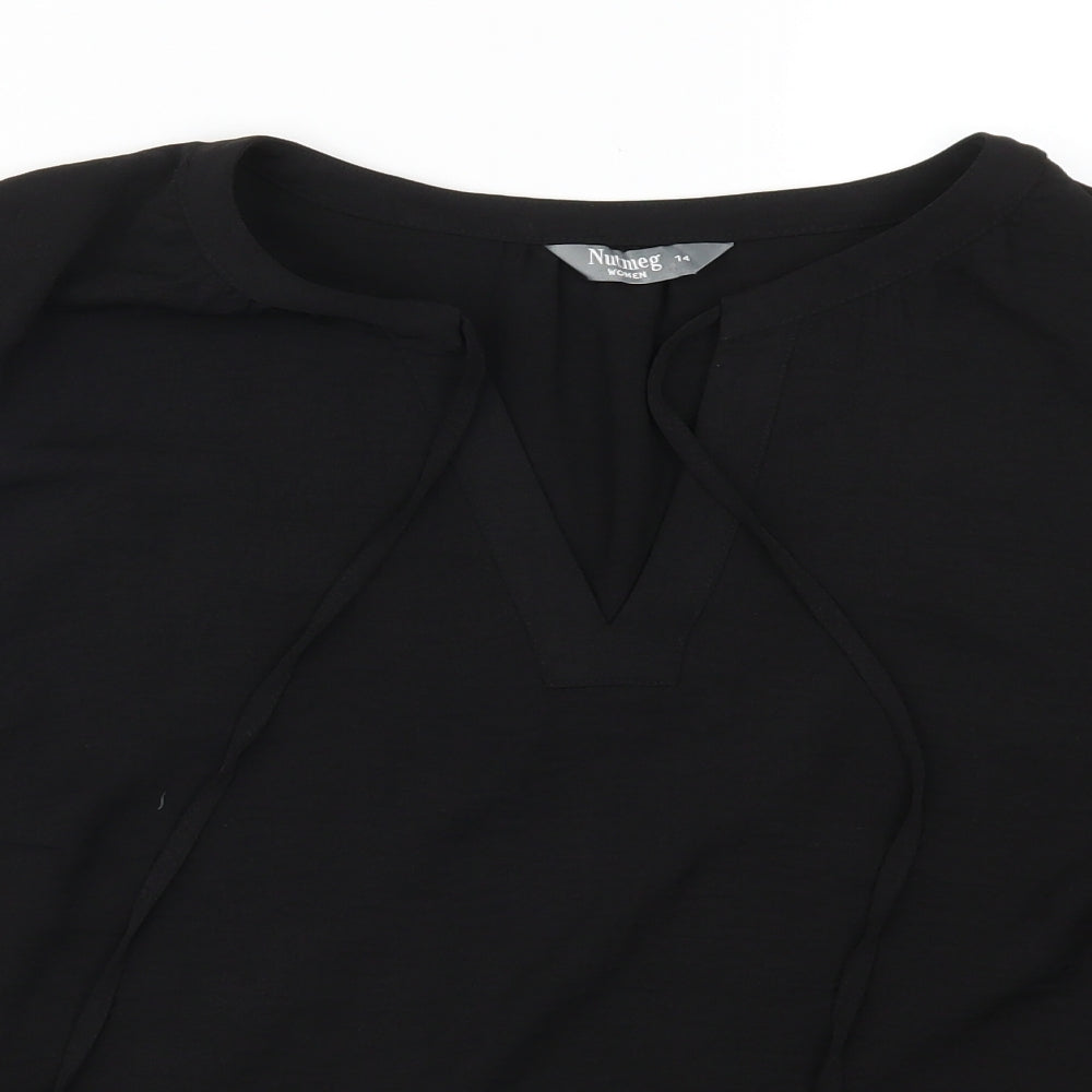 Nutmeg Womens Black   Basic Blouse Size 14