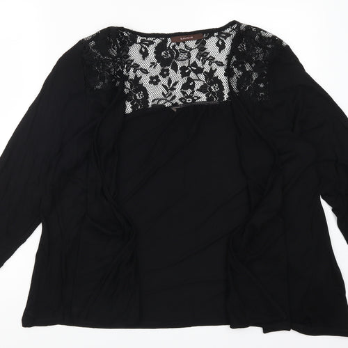 Savoir Womens Black  Lace Cardigan Jumper Size 18