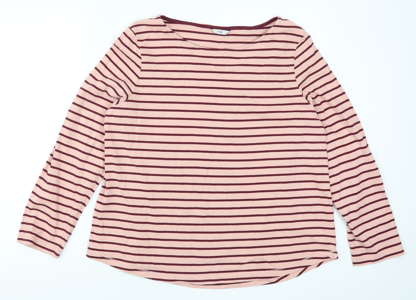 George Womens Pink Striped  Basic T-Shirt Size 20