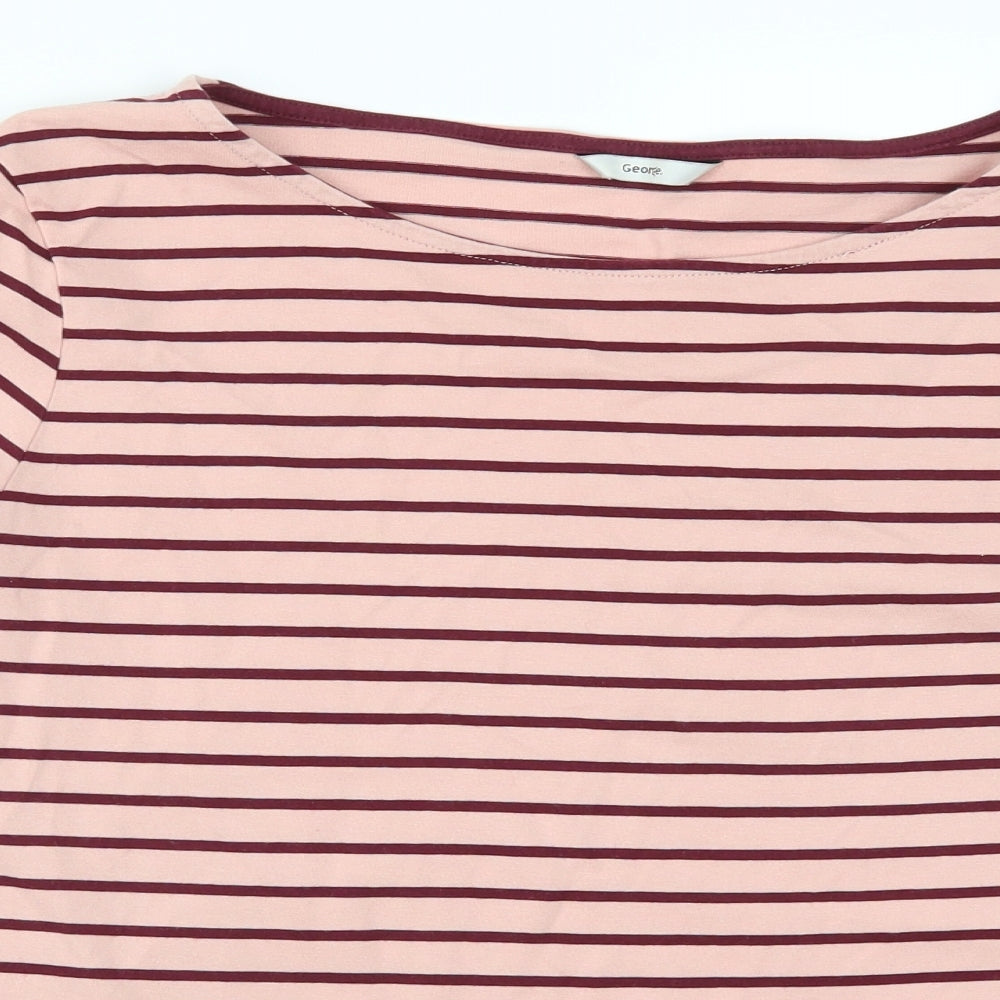 George Womens Pink Striped  Basic T-Shirt Size 20