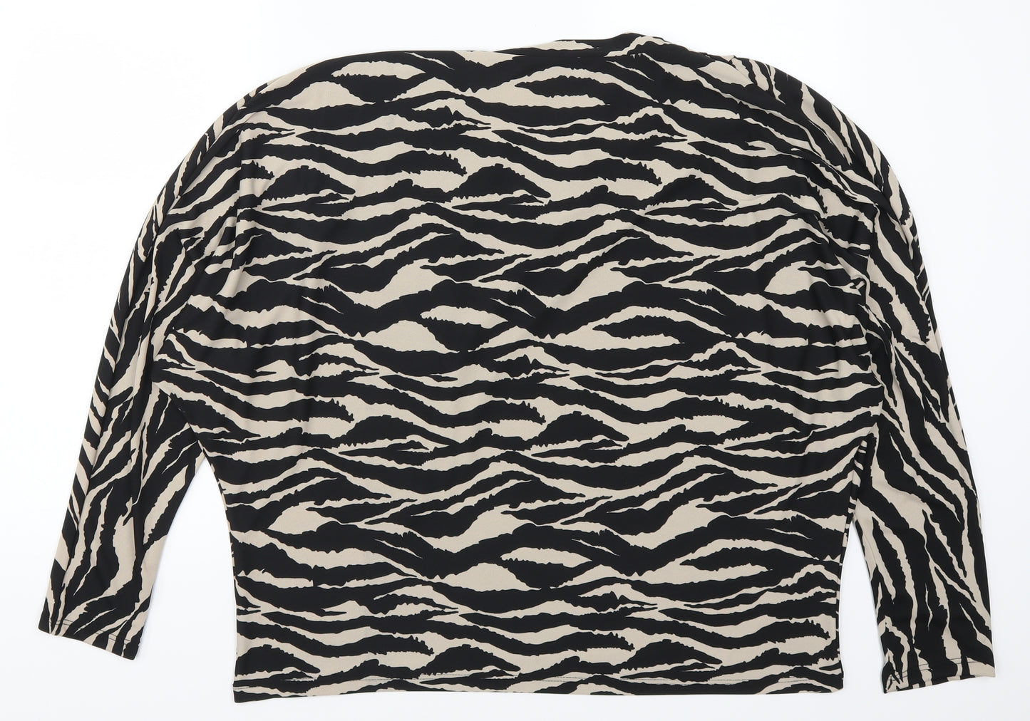 George Womens Beige Animal Print  Basic T-Shirt Size 18