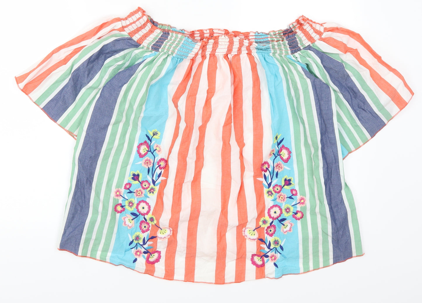 Marks and Spencer Womens Multicoloured Floral  Basic T-Shirt Size 14