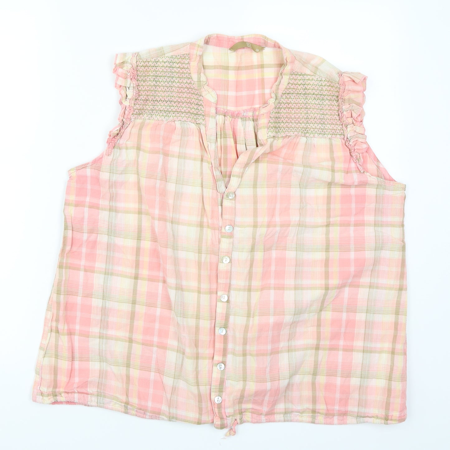 TU Womens Pink Check  Basic Button-Up Size 20