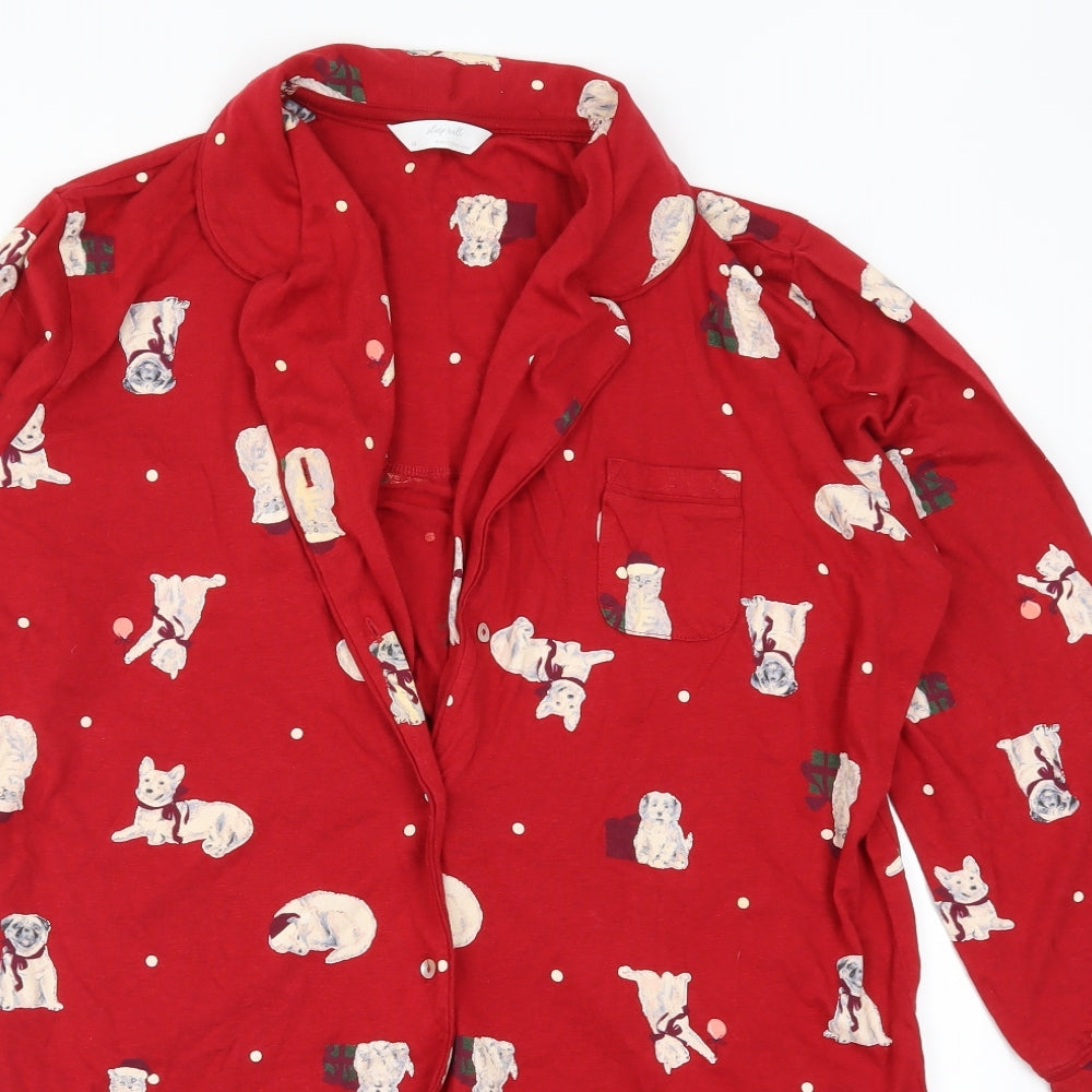 Marks and Spencer Womens Red Animal Print  Top Pyjama Top Size 16  - Christmas Cats and Dogs