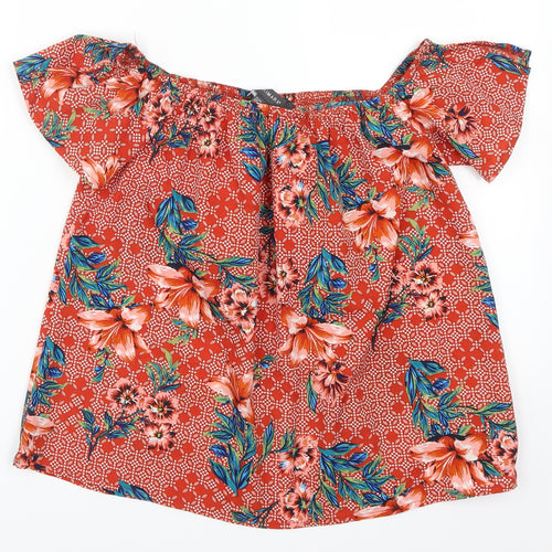 Primark Womens Red Floral  Basic Blouse Size 6