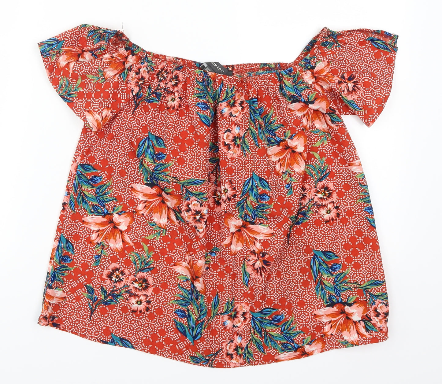 Primark Womens Red Floral  Basic Blouse Size 6