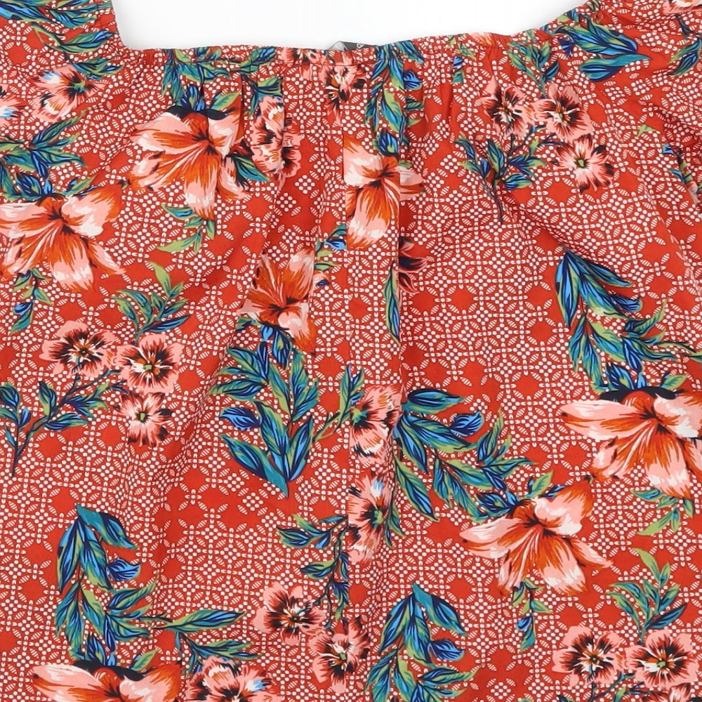Primark Womens Red Floral  Basic Blouse Size 6