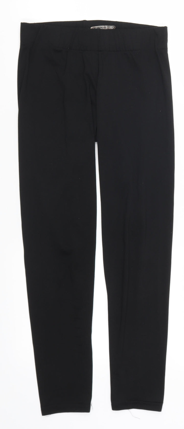 Original USA Womens Black Cropped Leggings Size 8 L24 in
