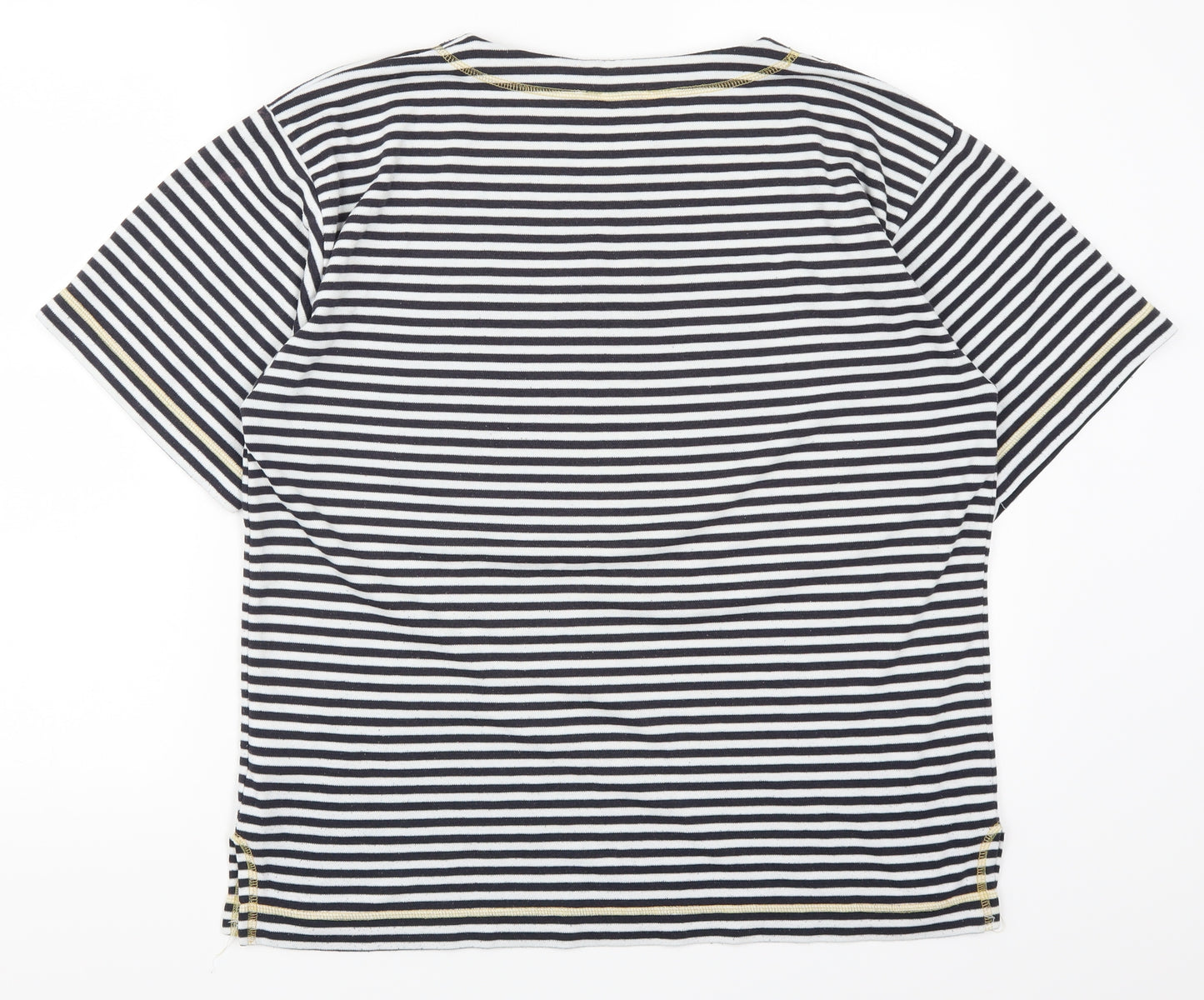 Donna Lewis Womens Blue Striped  Basic T-Shirt Size M  - Anchor Print