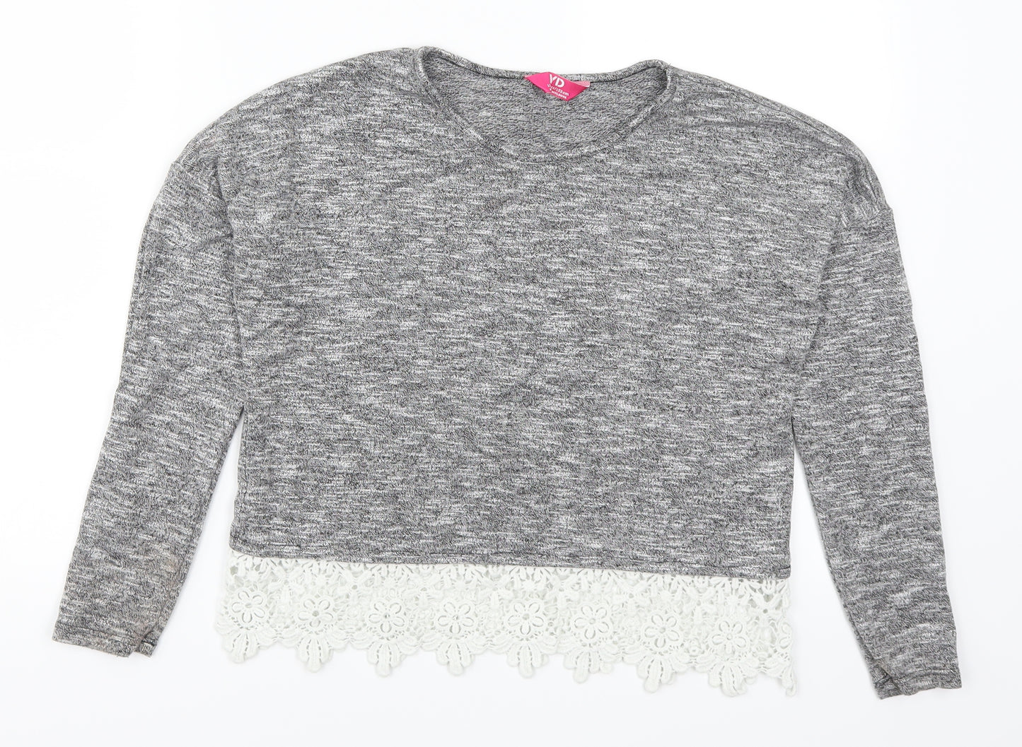 Young Dimension Girls Grey   Basic T-Shirt Size 11-12 Years