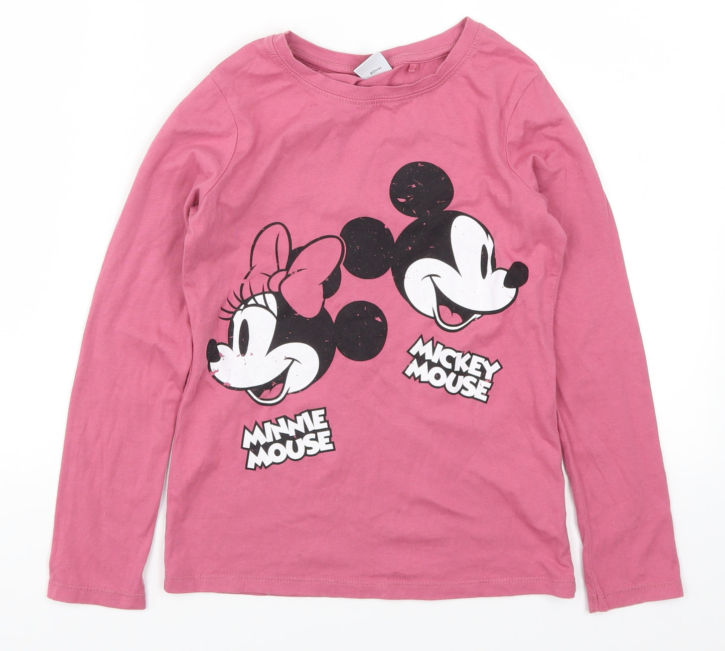 NEXT Girls Pink   Basic T-Shirt Size 9 Years  - Mickey and Minnie Mouse