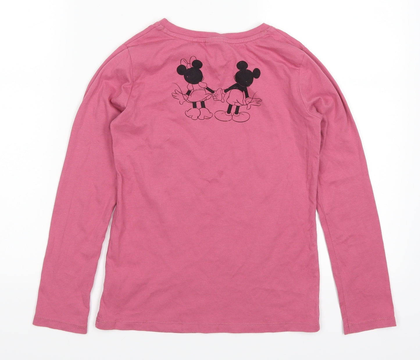 NEXT Girls Pink   Basic T-Shirt Size 9 Years  - Mickey and Minnie Mouse