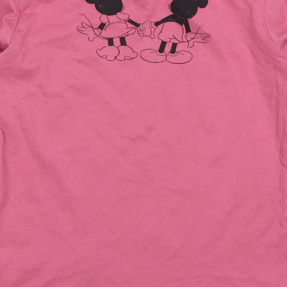 NEXT Girls Pink   Basic T-Shirt Size 9 Years  - Mickey and Minnie Mouse
