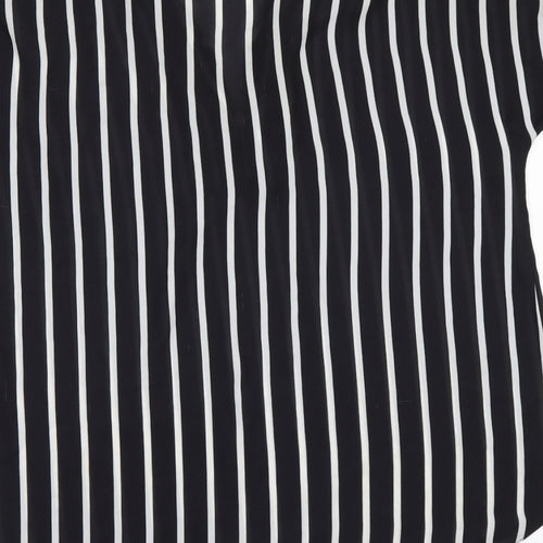 Select Womens Black Striped  Tunic Blouse Size 6