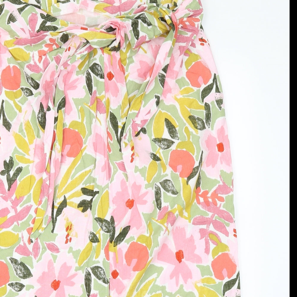 George Womens Multicoloured Floral  A-Line Skirt Size 14  - Front Split