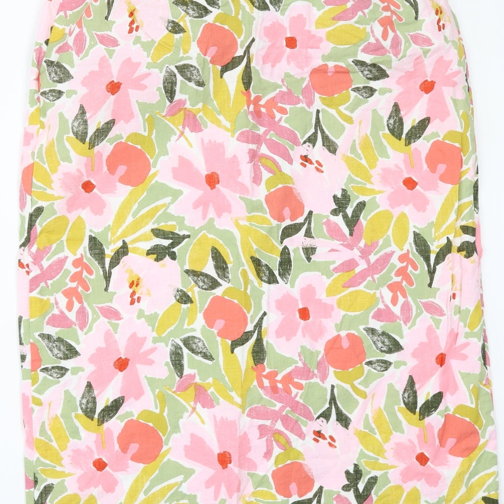 George Womens Multicoloured Floral  A-Line Skirt Size 14  - Front Split