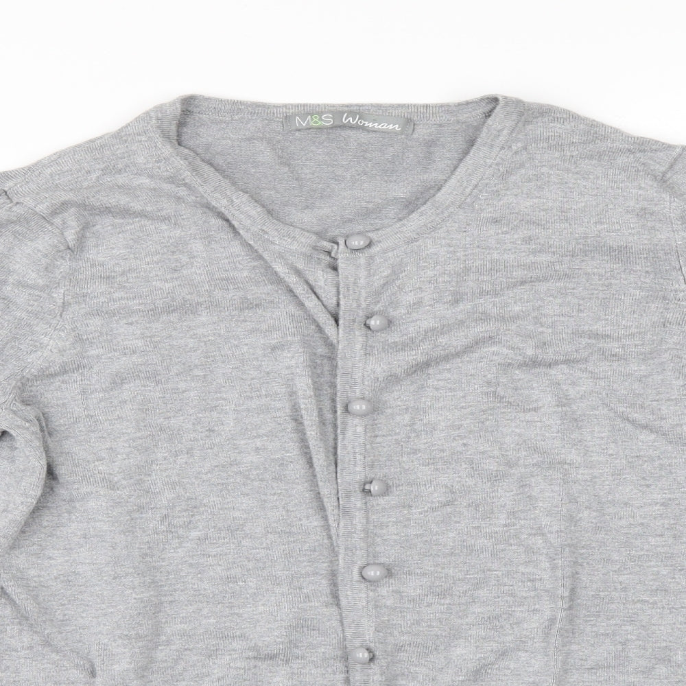 Marks and Spencer Womens Grey   Cardigan Jumper Size 12