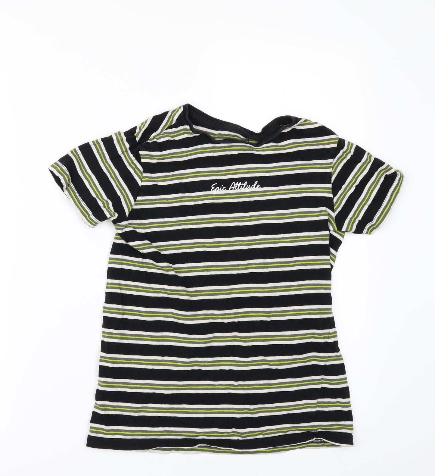 George Boys Black Striped  Basic T-Shirt Size 11-12 Years  - Epic Attitude