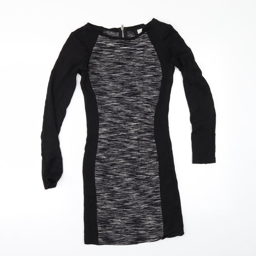 H&M Womens Black Striped  Bodycon  Size 6