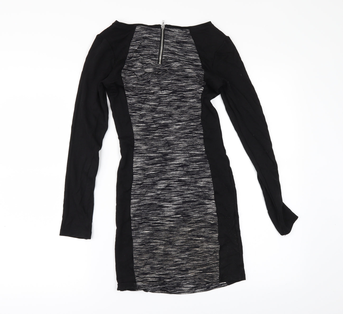 H&M Womens Black Striped  Bodycon  Size 6
