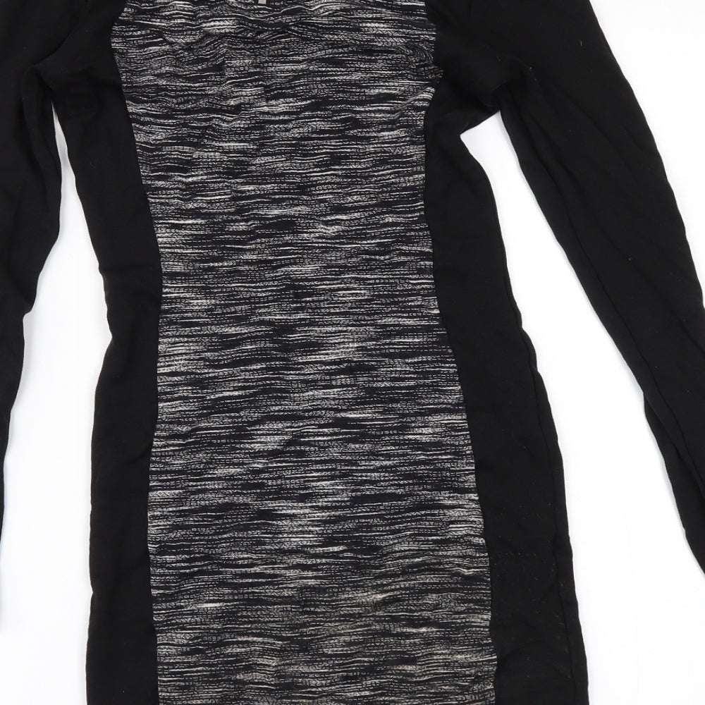 H&M Womens Black Striped  Bodycon  Size 6