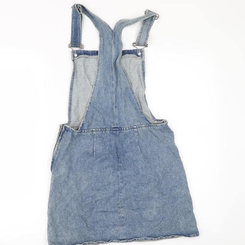 Topshop Womens Blue  Denim Pinafore/Dungaree Dress  Size 6