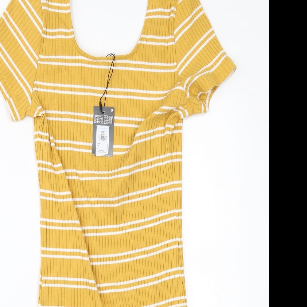 Primark Womens Yellow   T-Shirt Dress  Size 10