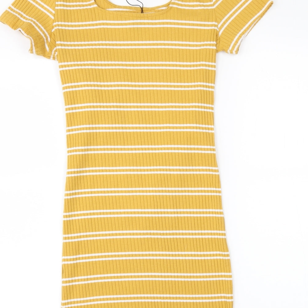 Primark Womens Yellow   T-Shirt Dress  Size 10
