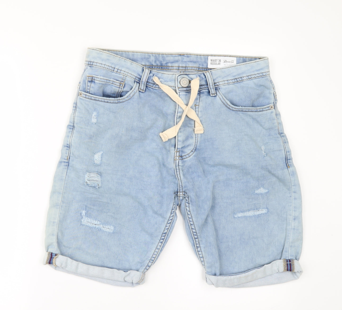 Denim & Co Mens Blue  Denim Chino Shorts Size 30