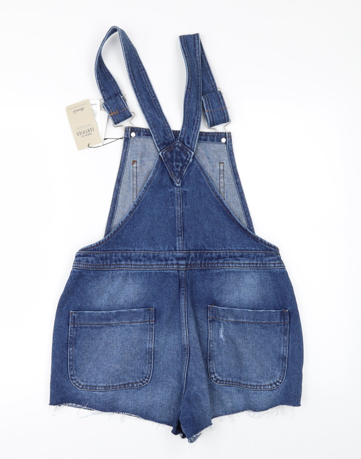 Denim & Co. Womens Blue  Denim Dungaree Shorts Shorts Size 10