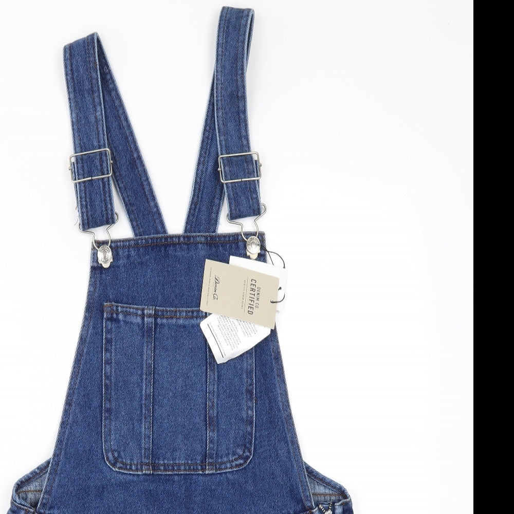Denim & Co. Womens Blue  Denim Dungaree Shorts Shorts Size 10