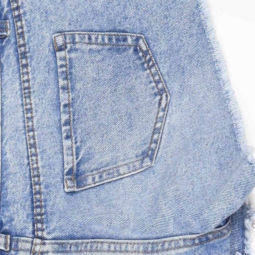 New Look Womens Blue  Denim Hot Pants Shorts Size 12 - DISTRESSED