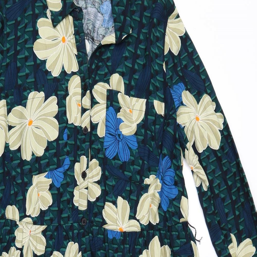TU Womens Green Floral  A-Line  Size 12
