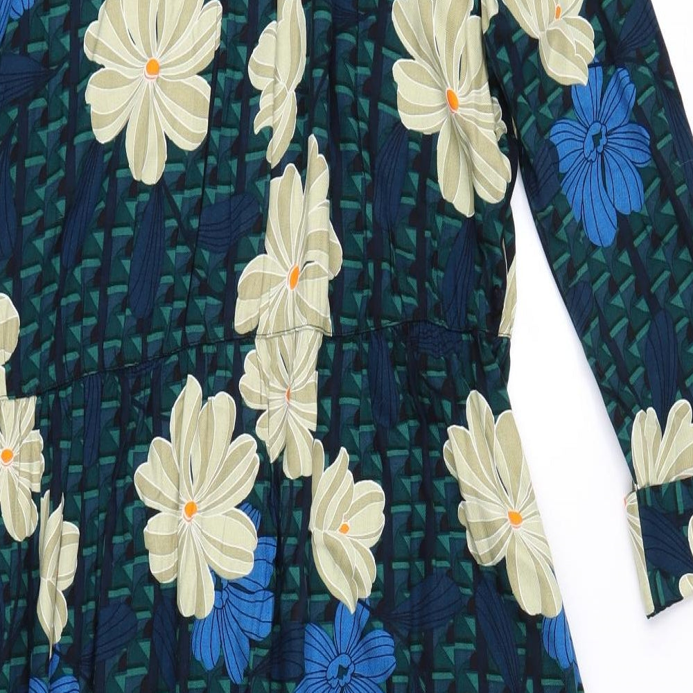 TU Womens Green Floral  A-Line  Size 12